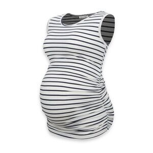 NWT SmallShow Striped Maternity Tank Top Ruched Sides Sleeveless